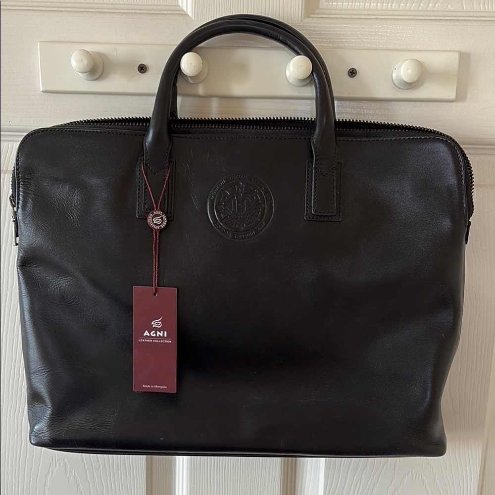 Black Leather Men's Briefcase